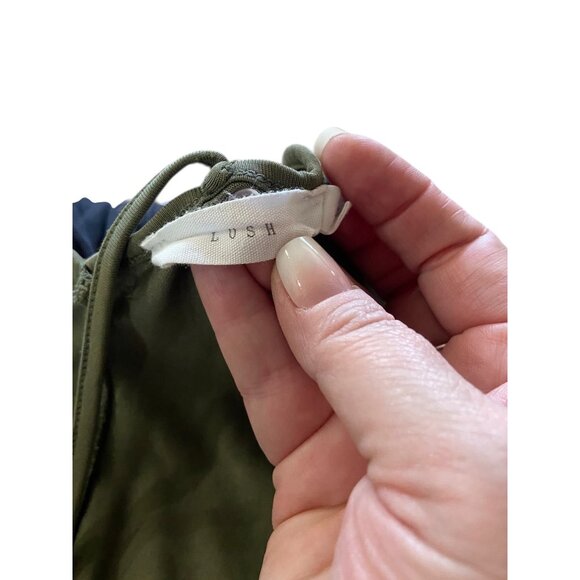 Lush Fly Away Modal Shift Dress Olive Green Size XL Minimalist Boho Summer Flowy - Picture 3 of 15